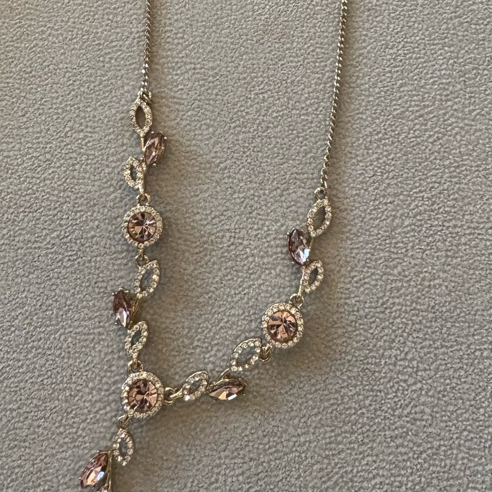 Vintage Givenchy pink crystal lavalier (Y drop) necklace “Marchesa style”. - Picture 2 of 4